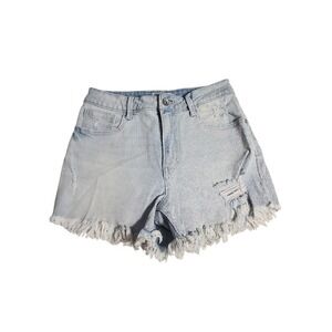 Rewash Super High Rise Distressed Denim Shorts Light Wash Size 3 / 26 Cut offs